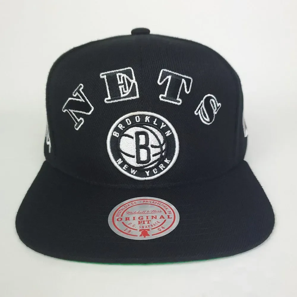 Brooklyn Nets Mitchell & Ness NBA Snapback Hat Cap 3D Logo Side Panel‎ Logos NWT